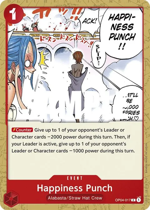 Happiness Punch OP04-017 One Piece card from Kingdoms of Intrigue