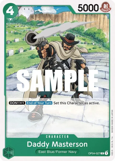 Daddy Masterson OP04-027 One Piece card from Kingdoms of Intrigue