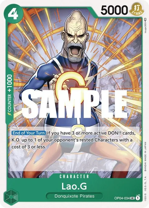 Lao.G OP04-034 One Piece card from Kingdoms of Intrigue