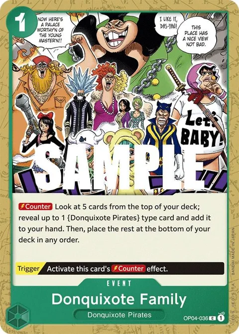 Donquixote Family OP04-036 One Piece card from Kingdoms of Intrigue