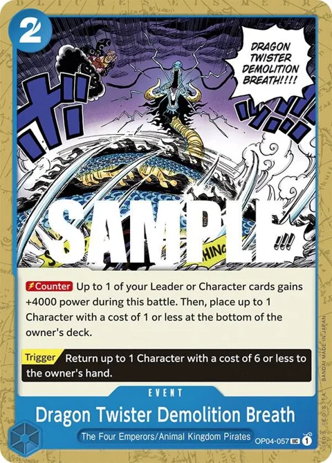 Dragon Twister Demolition Breath OP04-057 One Piece card from Kingdoms of Intrigue