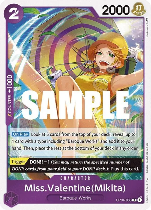 Miss.Valentine Mikita OP04-066 One Piece card from Kingdoms of Intrigue
