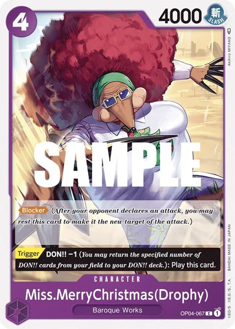 Miss.MerryChristmas Drophy OP04-067 One Piece card from Kingdoms of Intrigue