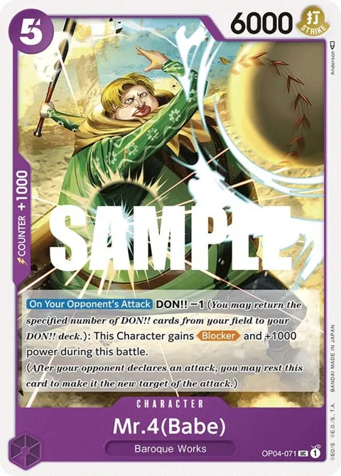Mr.4 Babe OP04-071 One Piece card from Kingdoms of Intrigue