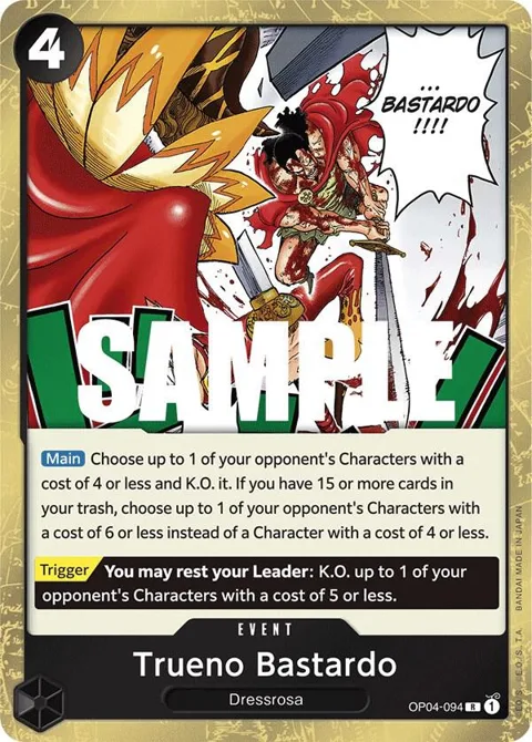 Trueno Bastardo OP04-094 One Piece card from Kingdoms of Intrigue