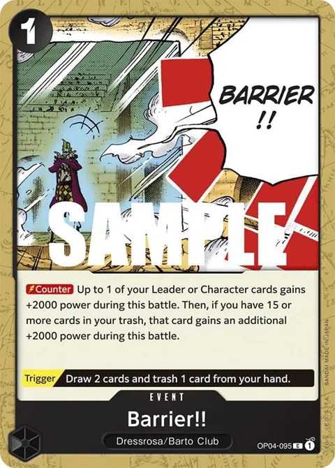 Barrier!! OP04-095 One Piece card from Kingdoms of Intrigue