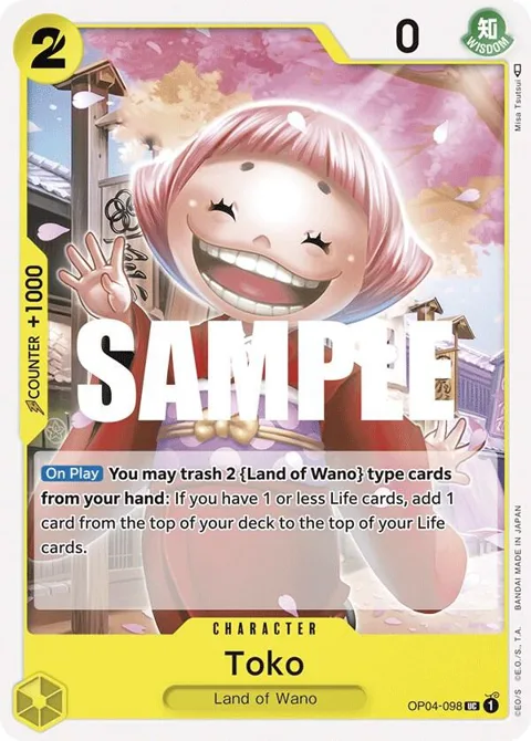 Toko OP04-098 One Piece card from Kingdoms of Intrigue