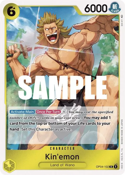 Kin'emon OP04-102 One Piece card from Kingdoms of Intrigue