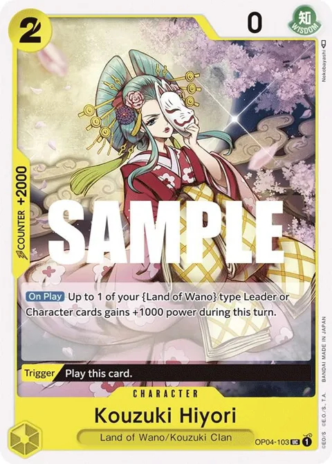 Kouzuki Hiyori OP04-103 One Piece card from Kingdoms of Intrigue