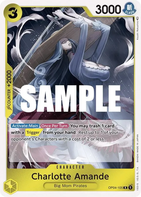 Charlotte Amande OP04-105 One Piece card from Kingdoms of Intrigue