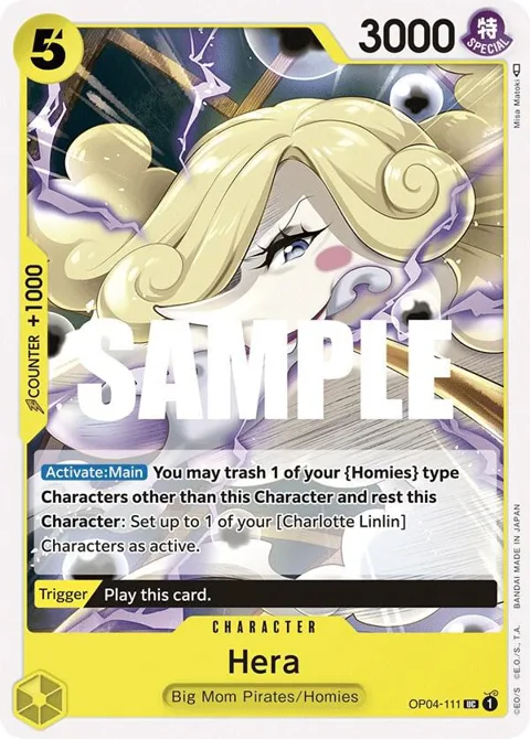 Hera OP04-111 One Piece card from Kingdoms of Intrigue