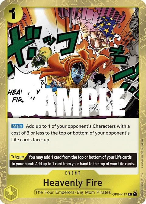 Heavenly Fire OP04-117 One Piece card from Kingdoms of Intrigue