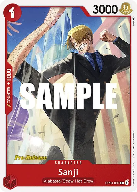 Sanji OP04-007 Pre-Release One Piece card from Kingdoms of Intrigue Pre-Release Cards