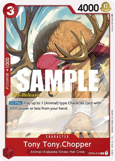 Tony Tony.Chopper OP04-010 Pre-Release One Piece card from Kingdoms of Intrigue Pre-Release Cards