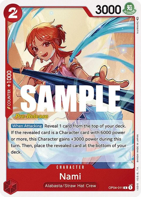 Nami OP04-011 Pre-Release One Piece card from Kingdoms of Intrigue Pre-Release Cards