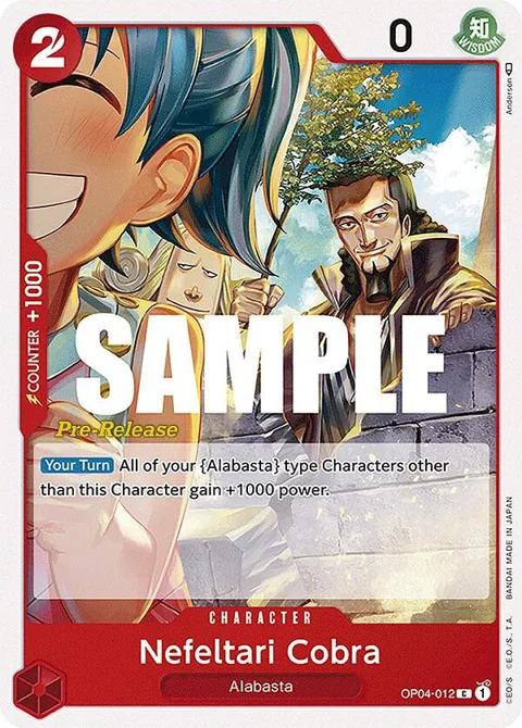 Nefeltari Cobra OP04-012 Pre-Release One Piece card from Kingdoms of Intrigue Pre-Release Cards