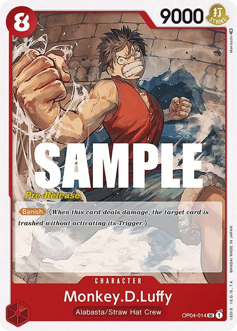 Monkey.D.Luffy OP04-014 Pre-Release One Piece card from Kingdoms of Intrigue Pre-Release Cards