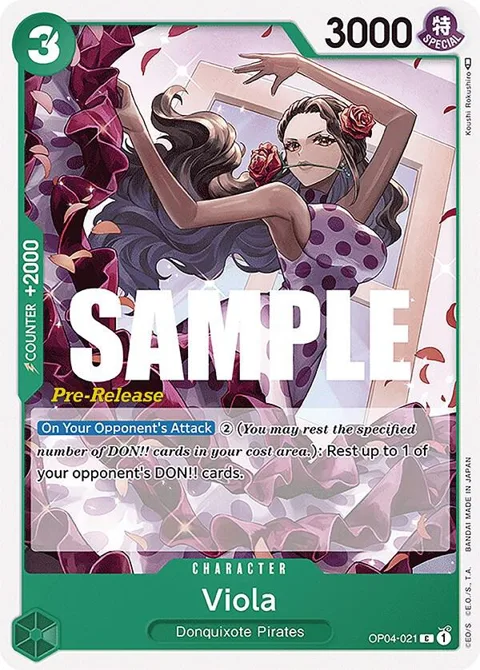 Viola OP04-021 Pre-Release One Piece card from Kingdoms of Intrigue Pre-Release Cards