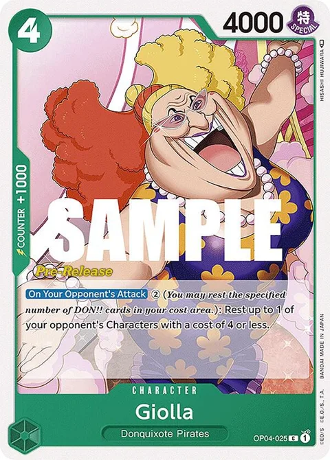 Giolla OP04-025 Pre-Release One Piece card from Kingdoms of Intrigue Pre-Release Cards