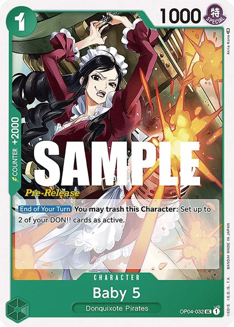 Baby 5 OP04-032 Pre-Release One Piece card from Kingdoms of Intrigue Pre-Release Cards