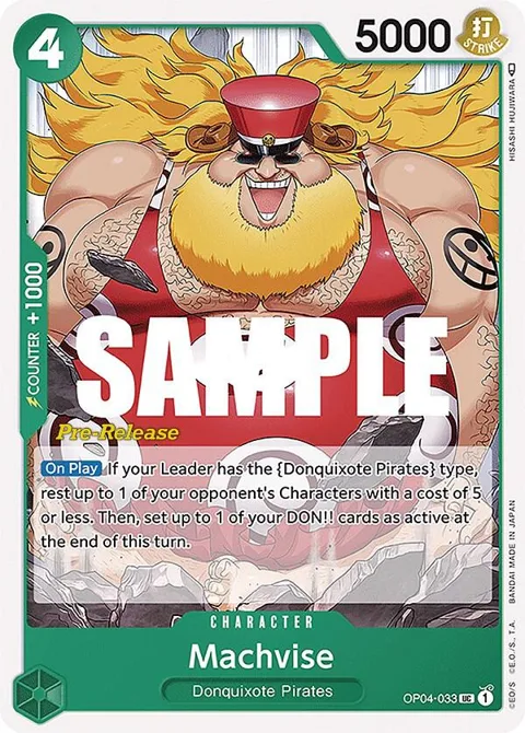 Machvise OP04-033 Pre-Release One Piece card from Kingdoms of Intrigue Pre-Release Cards