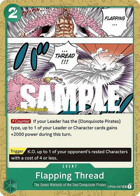 Flapping Thread OP04-037 Pre-Release One Piece card from Kingdoms of Intrigue Pre-Release Cards