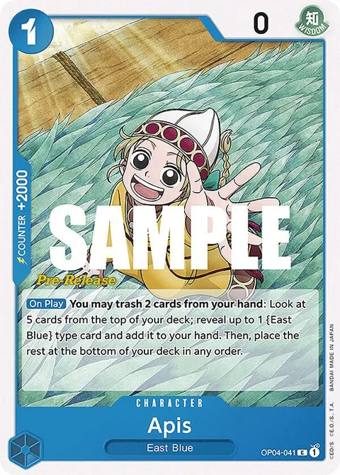Apis OP04-041 Pre-Release One Piece card from Kingdoms of Intrigue Pre-Release Cards