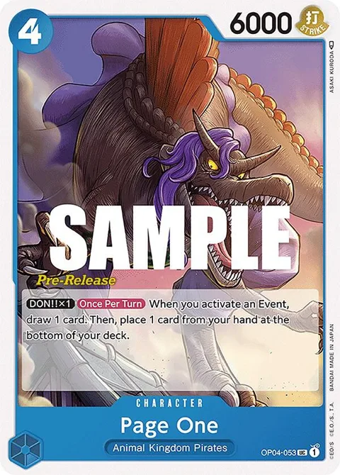 Page One OP04-053 Pre-Release One Piece card from Kingdoms of Intrigue Pre-Release Cards