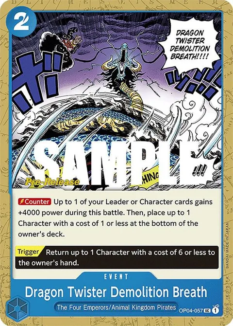 Dragon Twister Demolition Breath OP04-057 Pre-Release One Piece card from Kingdoms of Intrigue Pre-Release Cards