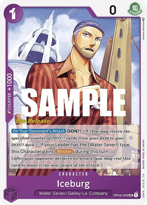 Iceburg OP04-059 Pre-Release One Piece card from Kingdoms of Intrigue Pre-Release Cards
