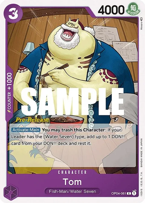 Tom OP04-061 Pre-Release One Piece card from Kingdoms of Intrigue Pre-Release Cards