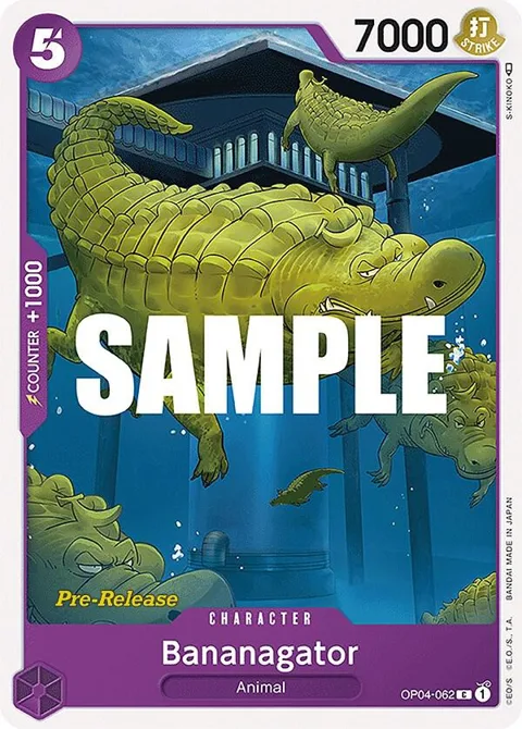 Bananagator OP04-062 Pre-Release One Piece card from Kingdoms of Intrigue Pre-Release Cards