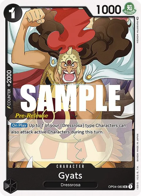 Gyats OP04-080 Pre-Release One Piece card from Kingdoms of Intrigue Pre-Release Cards