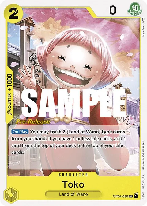 Toko OP04-098 Pre-Release One Piece card from Kingdoms of Intrigue Pre-Release Cards