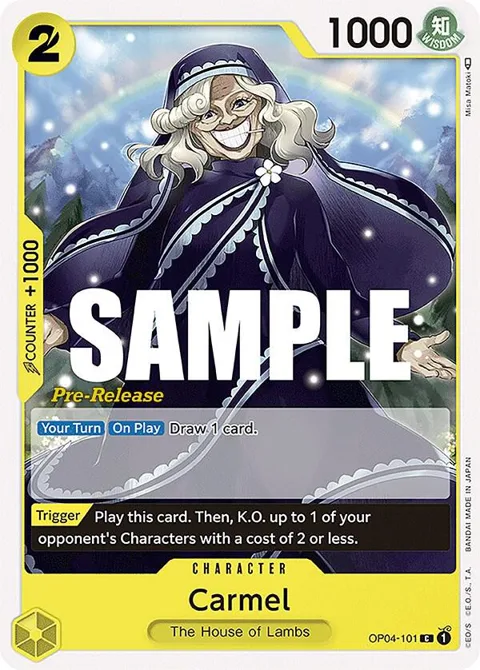 Carmel OP04-101 Pre-Release One Piece card from Kingdoms of Intrigue Pre-Release Cards
