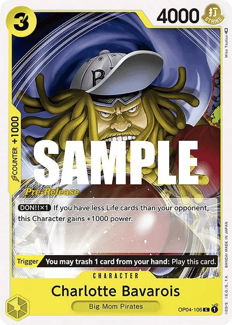 Charlotte Bavarois OP04-106 Pre-Release One Piece card from Kingdoms of Intrigue Pre-Release Cards