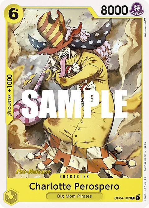 Charlotte Perospero OP04-107 Pre-Release One Piece card from Kingdoms of Intrigue Pre-Release Cards