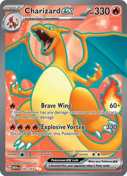 Charizard ex #183/165 Holofoil Pokémon card from Scarlet & Violet 151