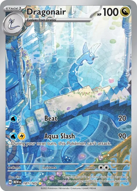 Dragonair #181/165 Holofoil Pokémon card from Scarlet & Violet 151