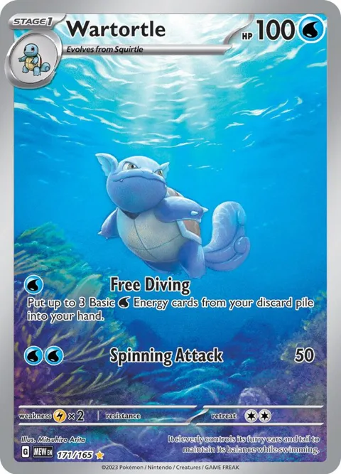 Wartortle #171/165 Holofoil Pokémon card from Scarlet & Violet 151