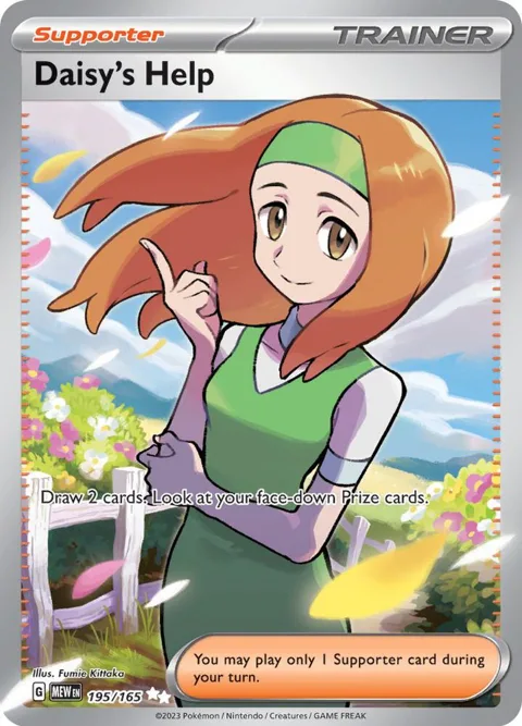 Daisy's Help #195/165 Holofoil Pokémon card from Scarlet & Violet 151