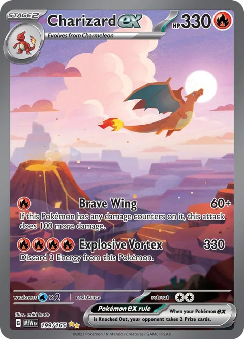 Charizard ex #199/165 Holofoil Pokémon card from Scarlet & Violet 151