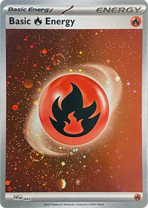 Basic Fire Energy Cosmos Holo #002 Holofoil Pokémon card from Scarlet & Violet Energies