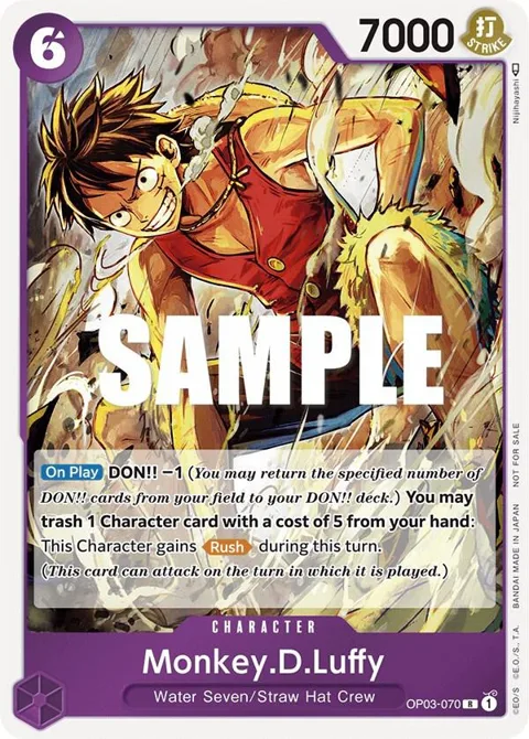 Monkey.D.Luffy Dash Pack OP03-070 One Piece card from Kingdoms of Intrigue