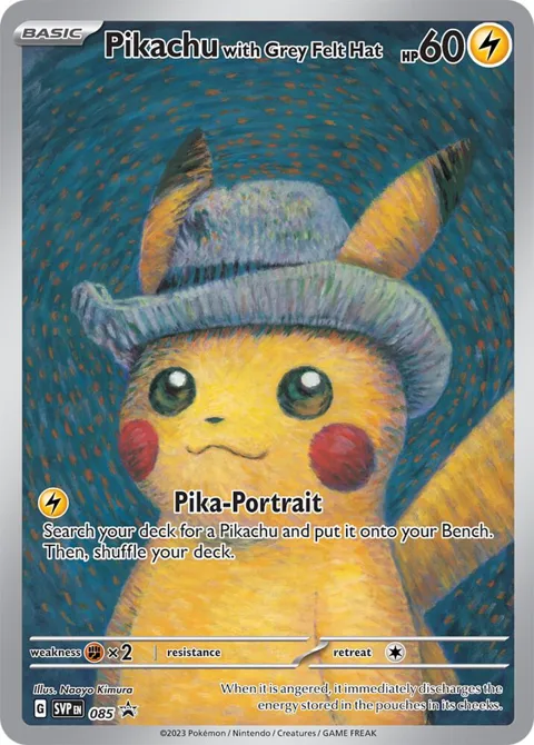Pikachu with Grey Felt Hat #085 Pokémon card from Scarlet & Violet Promo Cards