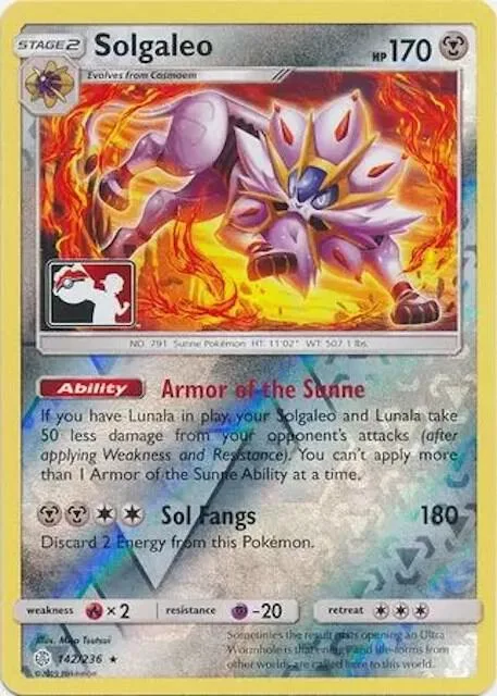 Solgaleo #142/236 Reverse Holofoil Pokémon card from League & Championship Cards