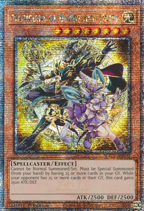 Magicians of Bonds and Unity Quarter Century Secret Rare AGOV-EN000 Yu-Gi-Oh card from Age of Overlord