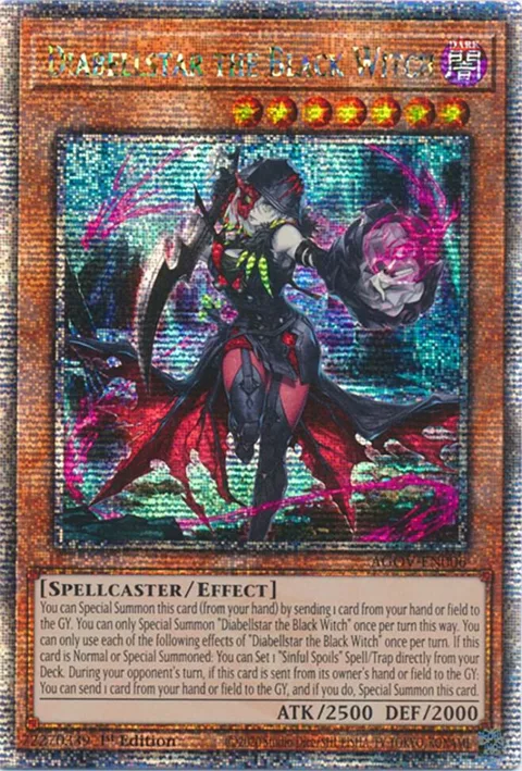 Diabellstar the Black Witch Quarter Century Secret Rare AGOV-EN006 Yu-Gi-Oh card from Age of Overlord