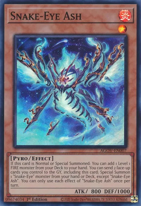 Snake-Eye Ash AGOV-EN007 Yu-Gi-Oh card from Age of Overlord