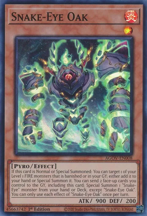 Snake-Eye Oak AGOV-EN008 Yu-Gi-Oh card from Age of Overlord